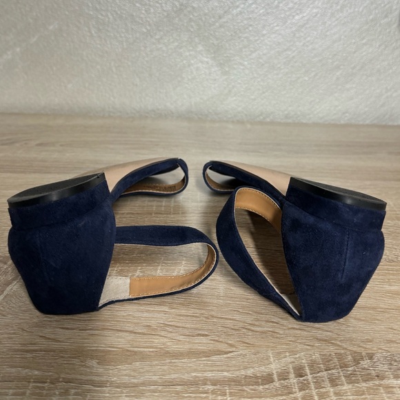 J.Crew Women 8.5 Hadley Blue Suede Flat Ankle Strap Sandals - Picture 9 of 10